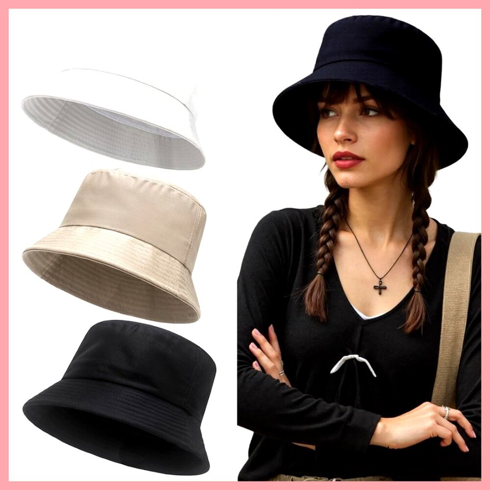 Foldable Polyester Bucket Hat Sun Protection Trav… - image 1